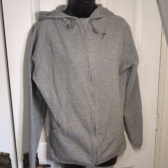 Gymshark gray Zip-Up Hoodie Size Medium - Picture 2 of 14